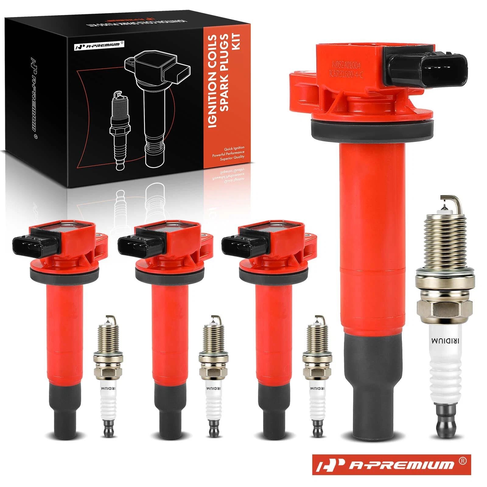 Ignition Coil and Iridium Spark Plug Kit for Toyota Prius Yaris Echo (2001-2005)