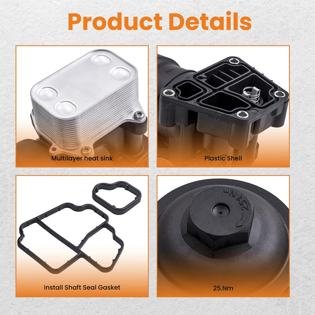 Oil Filter Housing & Cooler for VW Passat (2009–2014) 03L115389C 03L115389B