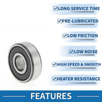 6201DDU Deep Groove Ball Bearing P4 for Scooter Skateboard (12x32x10mm)