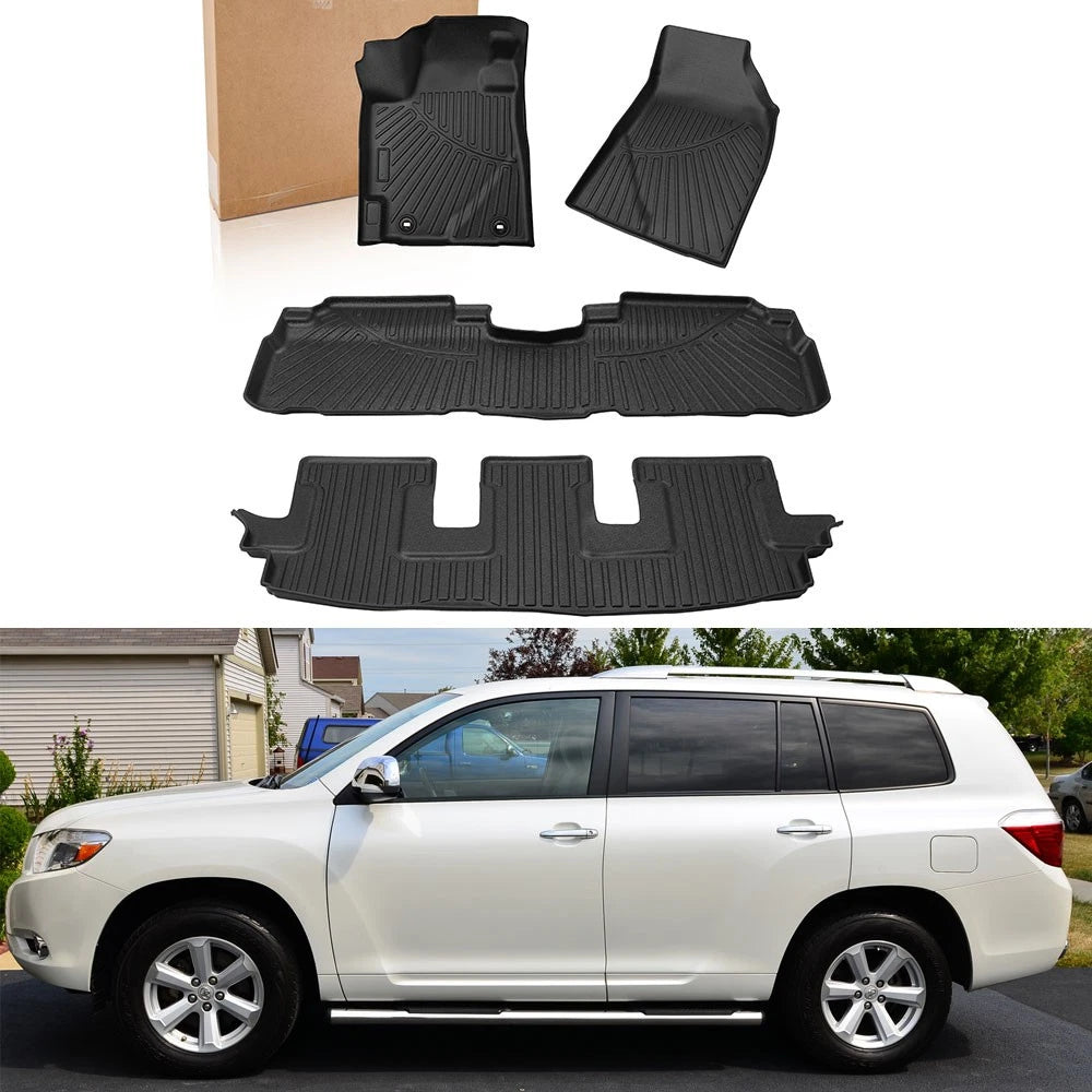 TPE Floor Mats Liners for Toyota Highlander (2008–2013)