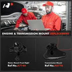 2X Engine Motor & Transmission Mount for Kia Spectra (2000-2009)