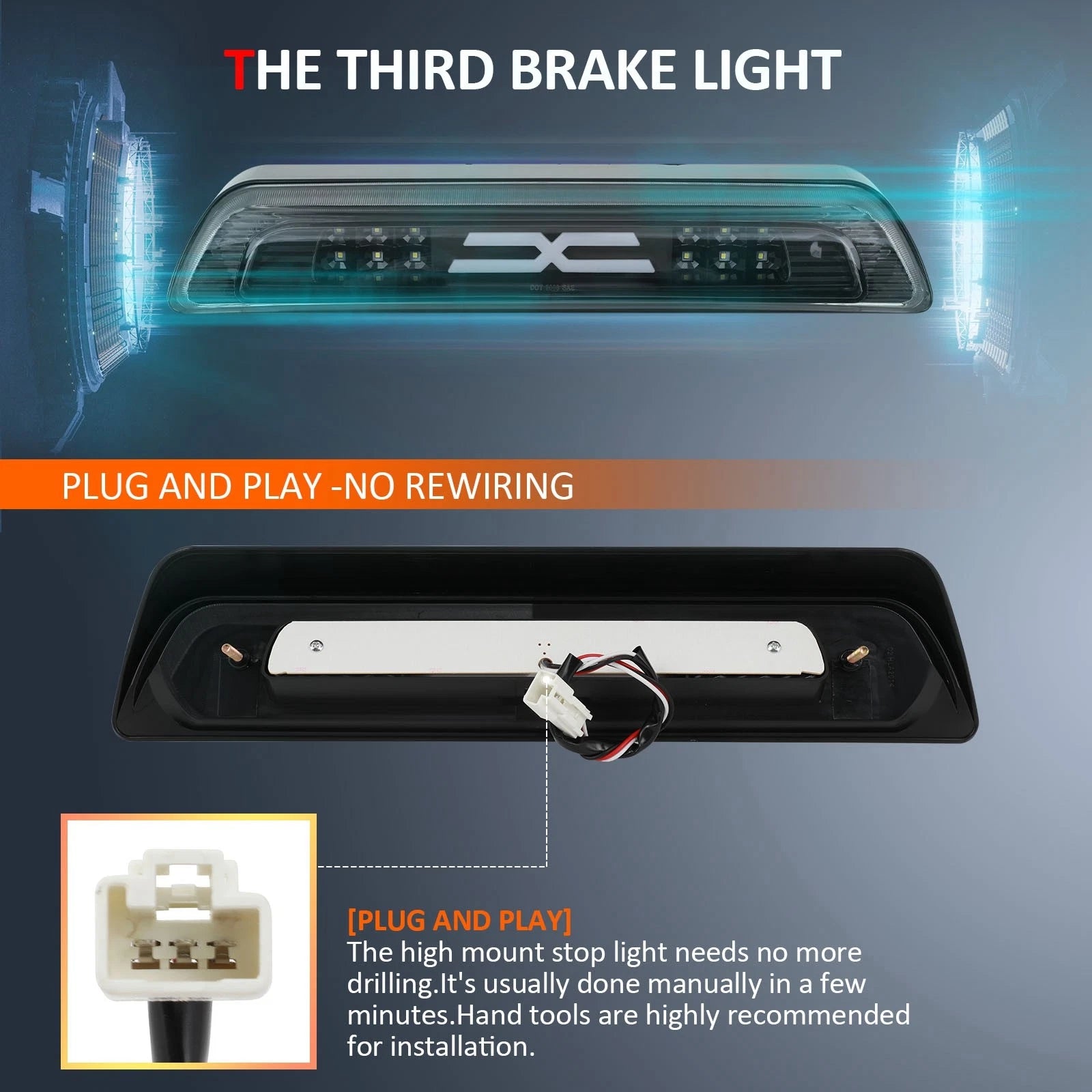 3rd Brake Light for Toyota Tundra (2007–2018) Black Housing Clear Lens 81570-0C050