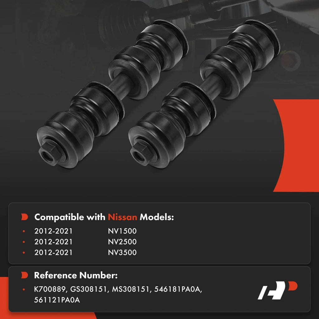 2X Front Side Sway Bar Link for Nissan NV1500 NV2500 NV3500 (2012–2021)