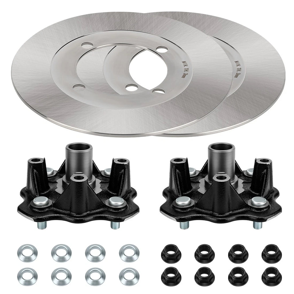 Set of 2 Front Wheel Hub & Disc Rotor w/Nuts for Suzuki LTA400/LTF400 (2002–2007)