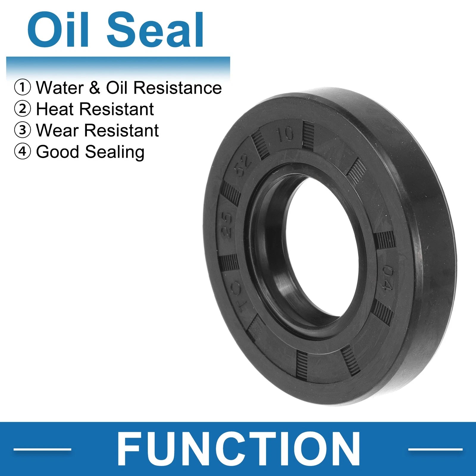 Set of 5 Oil Seal Ring 25x52x10mm for Rotary Shaft (Nitrile Rubber)