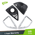 Set of 4 Fog Lamp Covers for Ford Fusion (2010–2012) Black Bezel