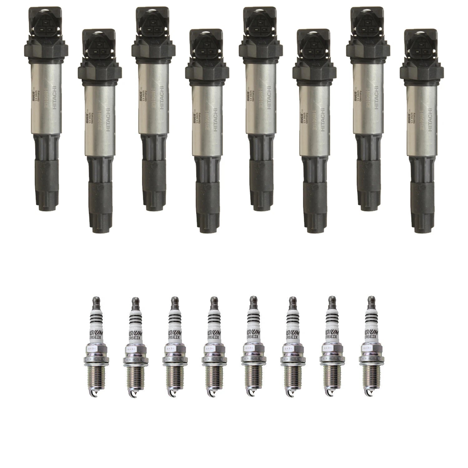 Set of 8 Ignition Coils & NGK Iridium Spark Plugs for BMW 545i 745i (2001–2003)