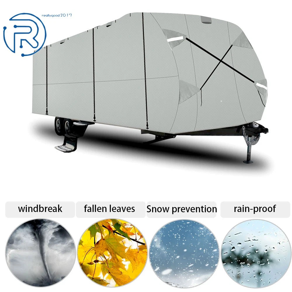 RV Cover for Travel Trailer 18'-20' (Anti-UV, Gray)