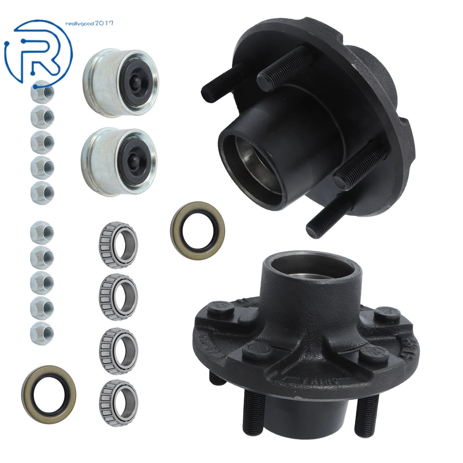 Set of 2 Trailer Hub Kits for 2000 lbs Axle (5 on 4.5")