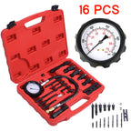 16 Pcs Cylinder Compression Tester Gauge Kit for Gas Engines (Auto/Motorcycle)
