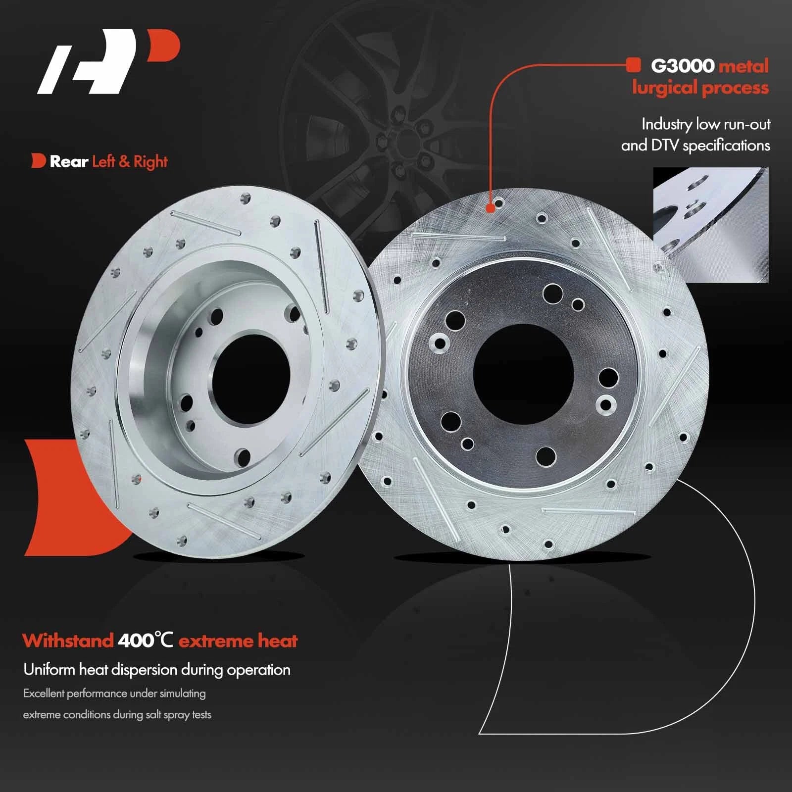 Drilled & Slotted Brake Rotors for Honda Accord (2003–2007)