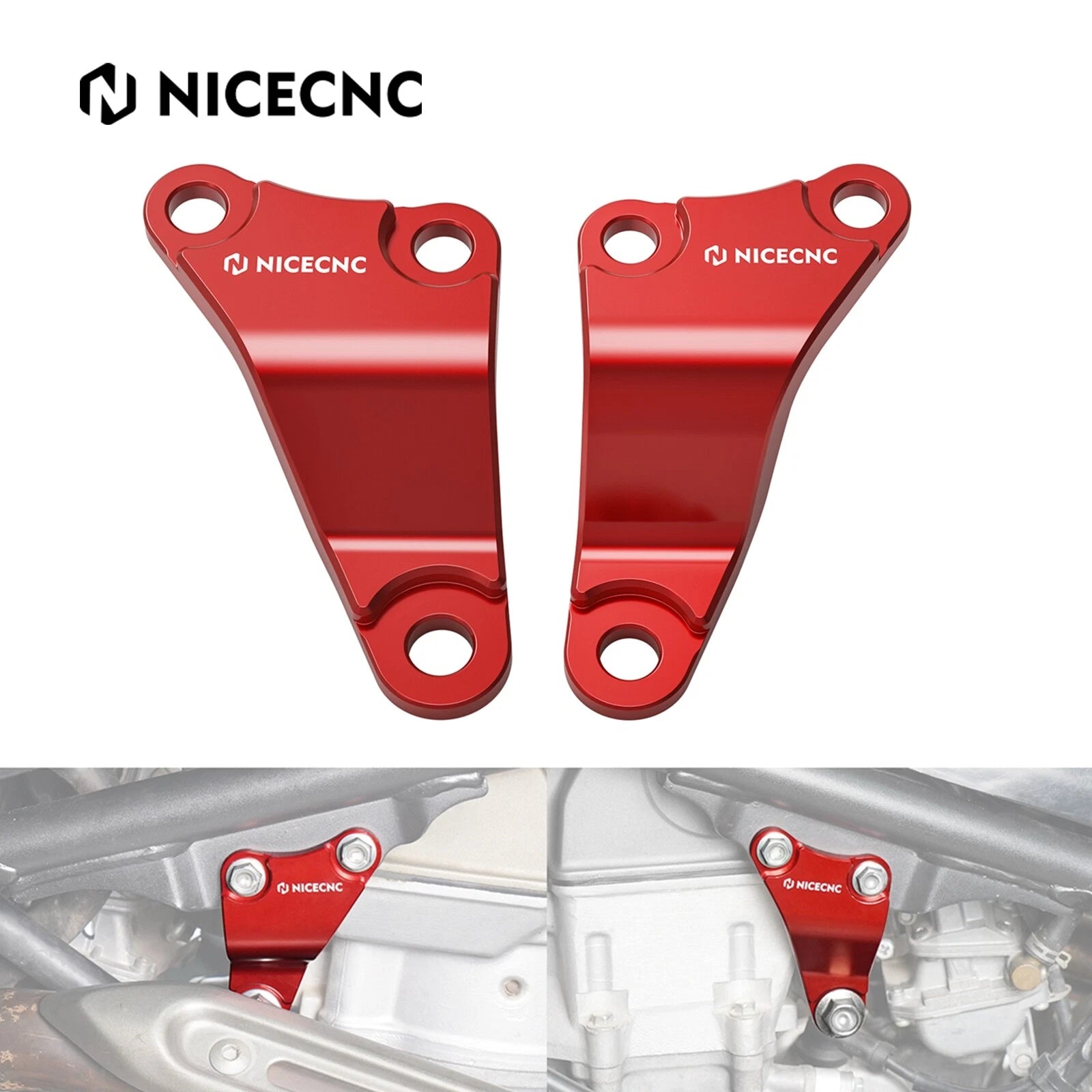Upper Stay Mount Brackets for Honda TRX450ER (2006–2014) Red