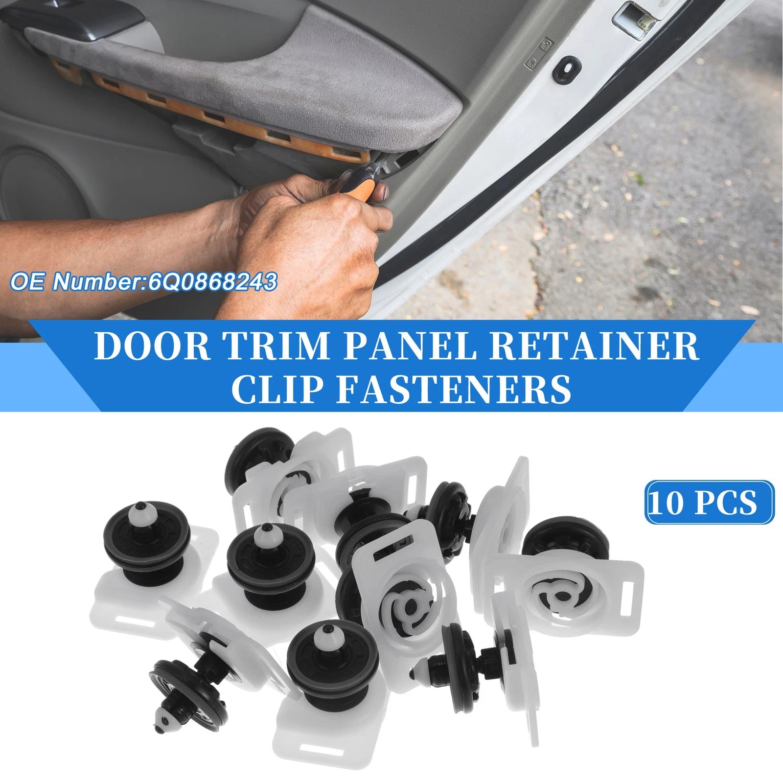 10X Door Panel Trim Clips for Audi A4 (2003–2009) - Base Bracket Retainer