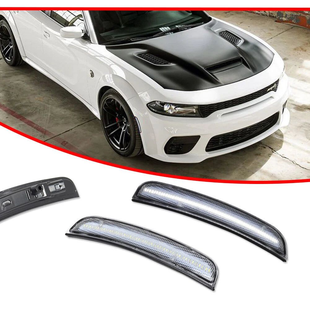 Clear Lens LED Front Side Marker Lights for Dodge Charger (2015–2022)