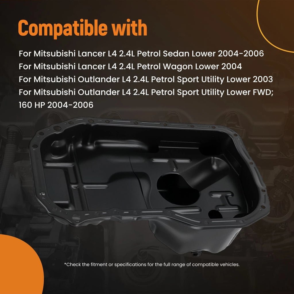 Engine Oil Pan for Mitsubishi Outlander L4 2.4L (2003–2006) Steel