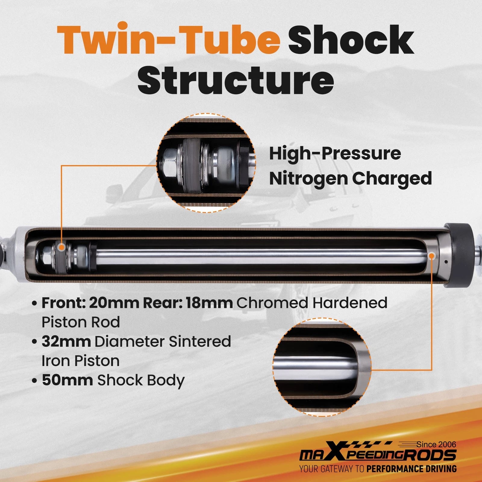 2.5" Lift Kit with Struts & Shocks for Toyota Tacoma (1995–2004)