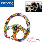 Drift Racing Steering Wheel D Shape with Horn Button for Universal Fit