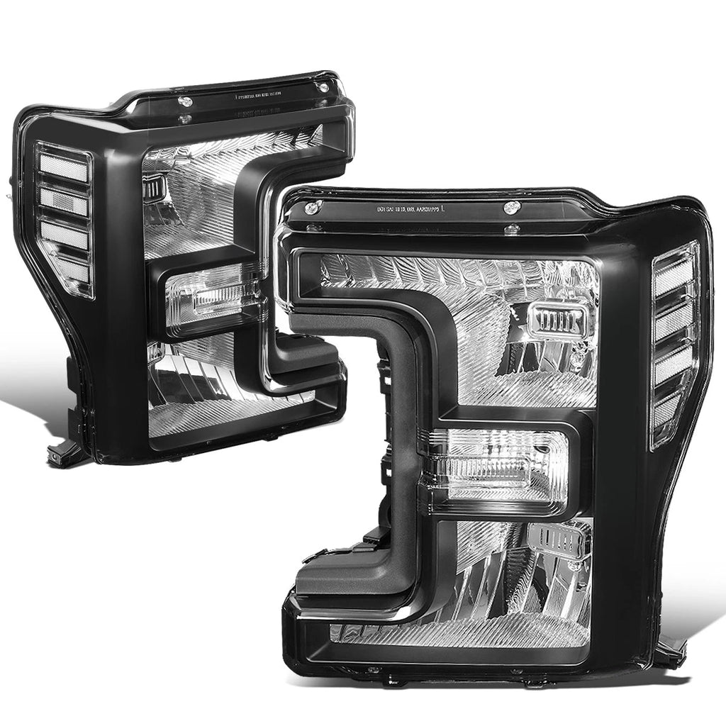 Headlight Lamps for Ford F250 Super Duty (2017–2019) Black Housing OE Style