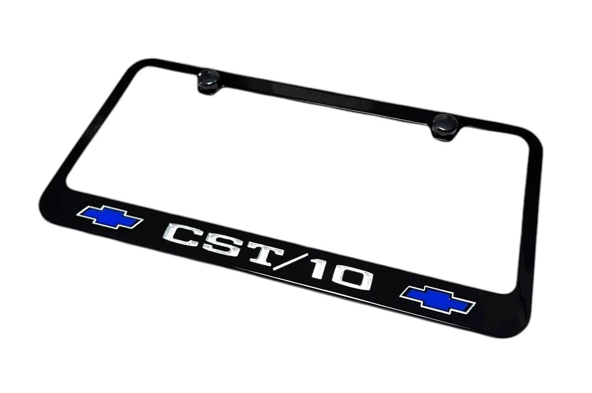 License Plate Frame Premium Engraved for Chevrolet CST 10 Blue Bowtie (1968–2000)