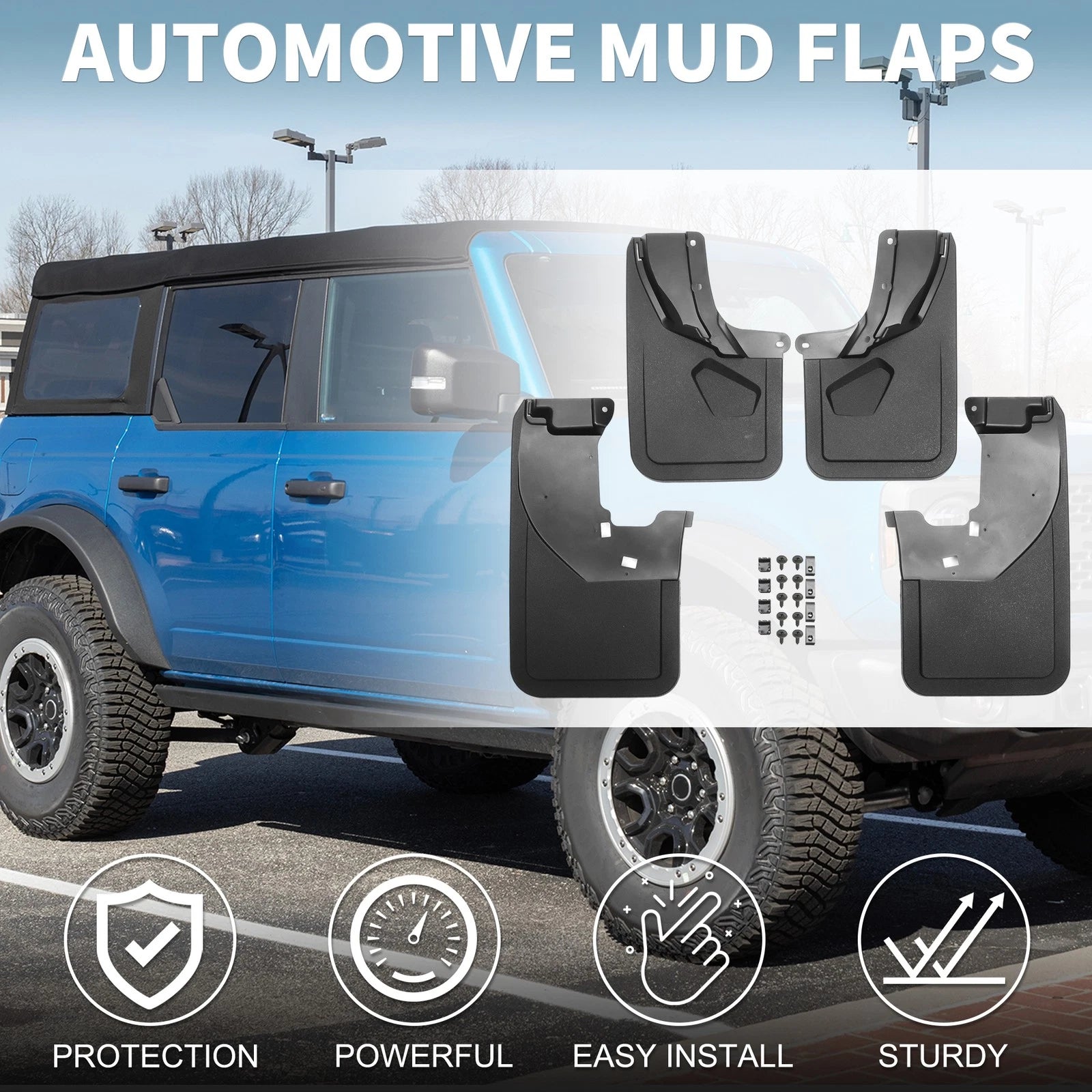 Mud Flap Splash Guard for Ford Bronco (2021–2024)
