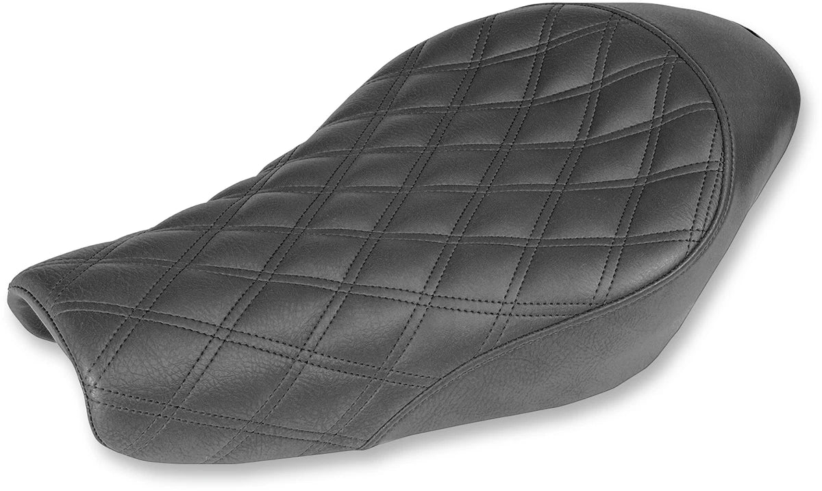 SADDLEMEN Renegade Solo Seat for Harley Davidson XL (2004–2020) - Black Lattice Stitched
