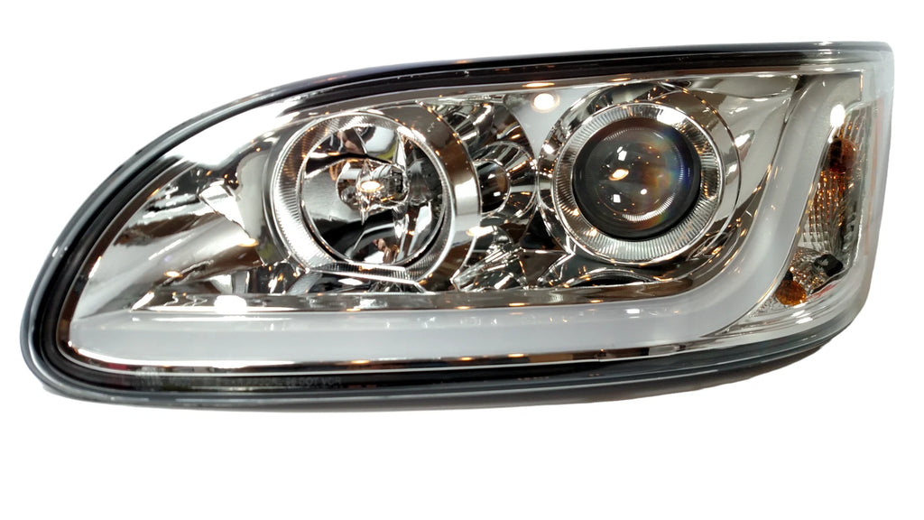 Left Chrome Headlight Dual Function LED for Peterbilt 382 384 386 387