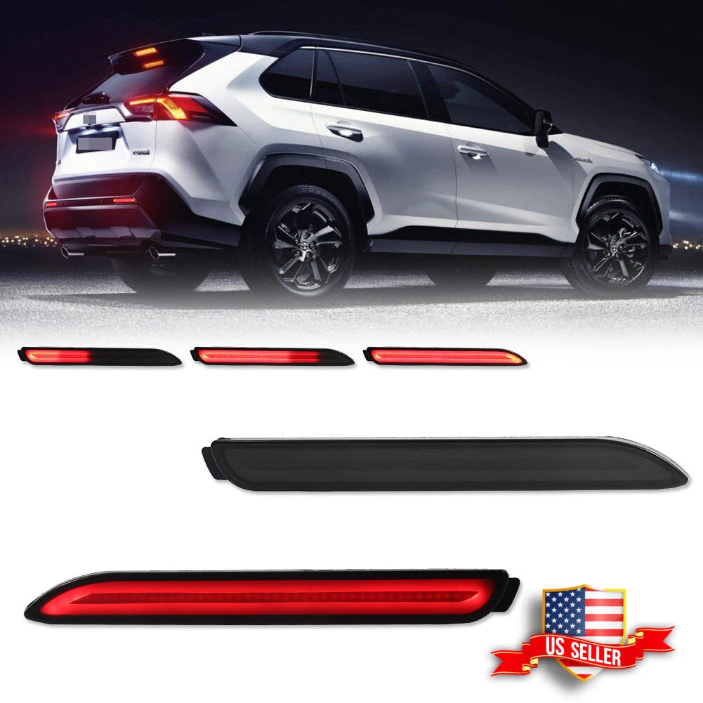 2X Smoked Lens Red LED Rear Bumper Reflector for Lexus ISF RCF (2008–2020)