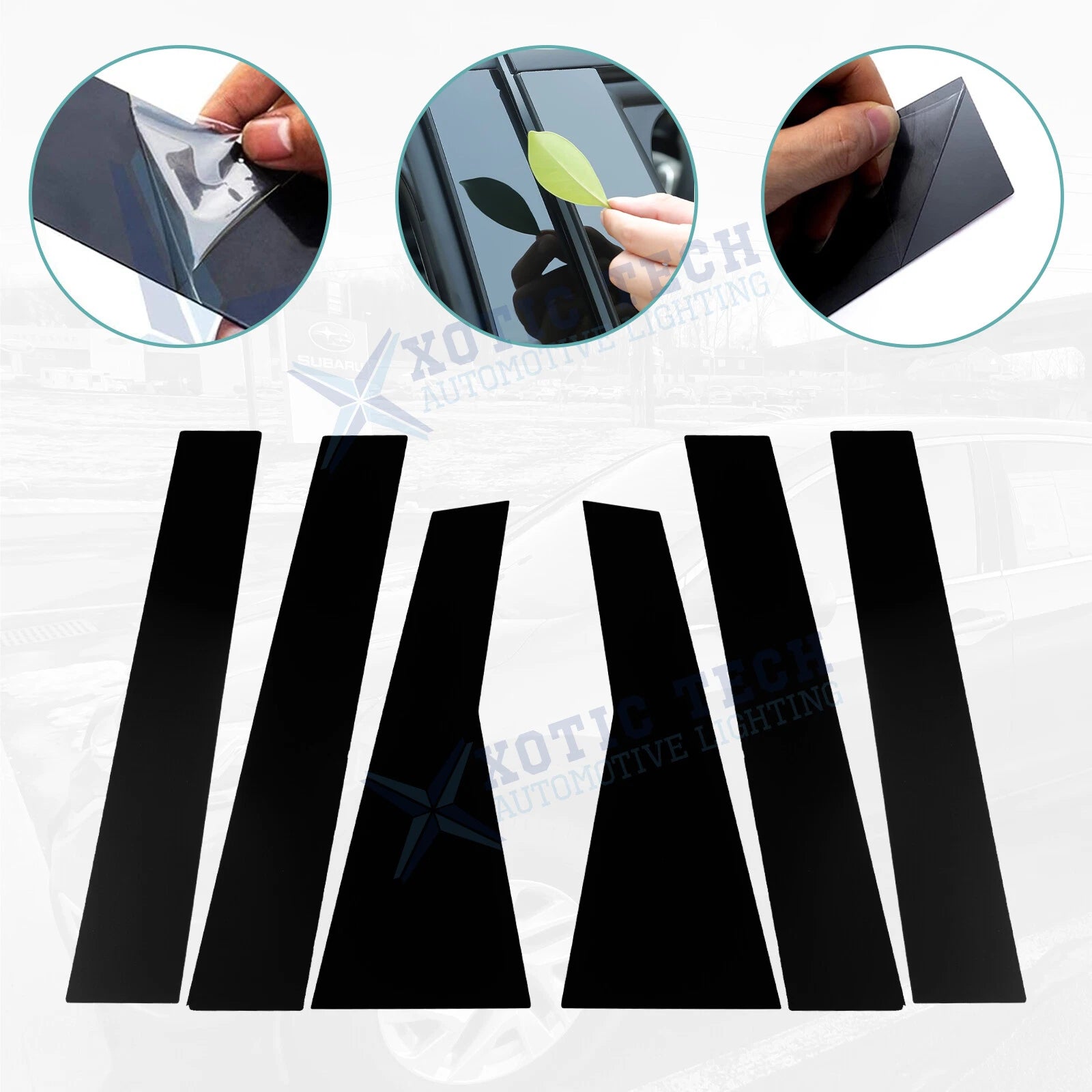 Door Pillar Post Window Trim for Honda CR-V (2017-2022) Glossy Black Set