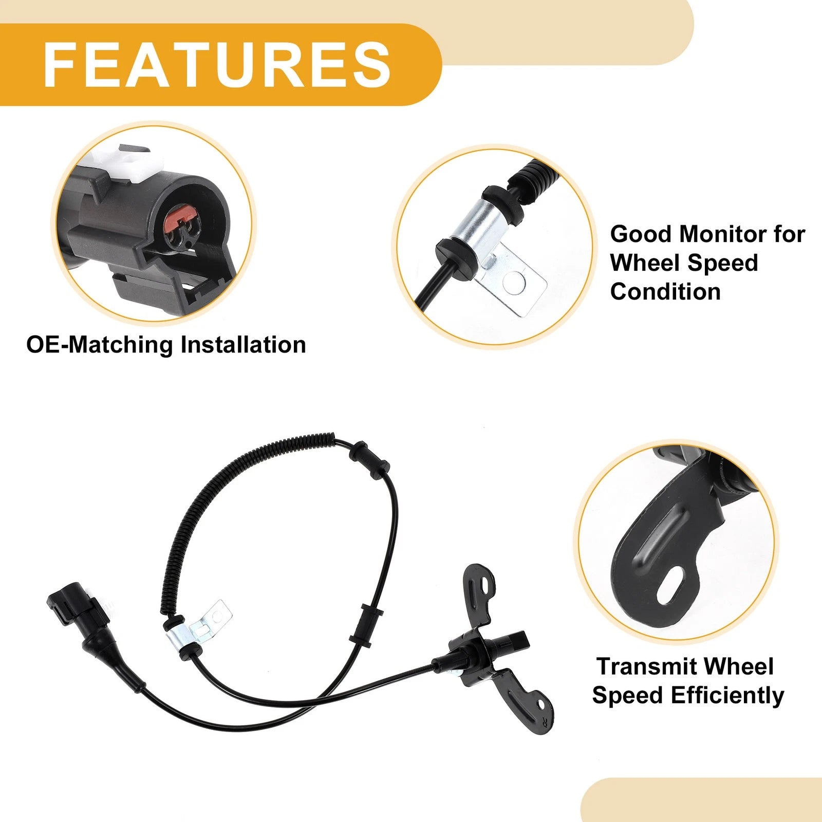 ABS Wheel Speed Sensor No. 8C2Z2C204AR for Ford E-150 (2004–2014) Front Right