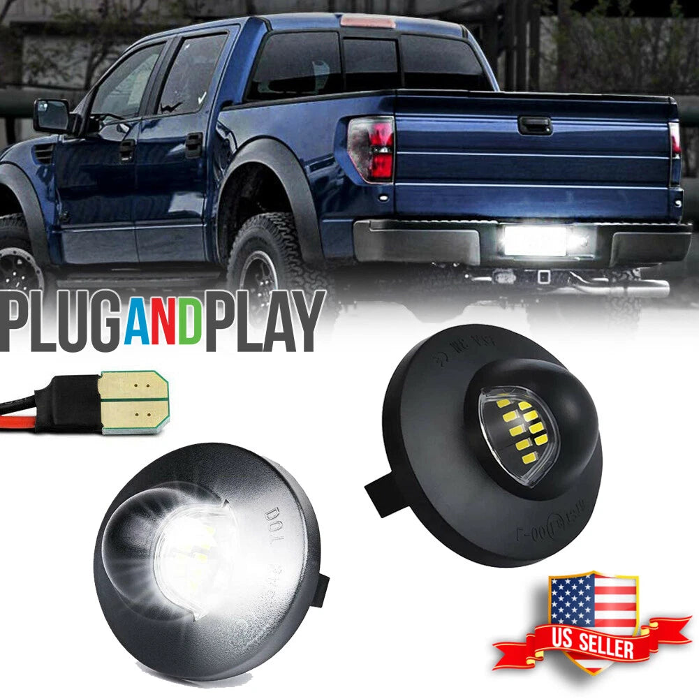 2X LED License Plate Lights for Ford F-150/Raptor (1990–2014)
