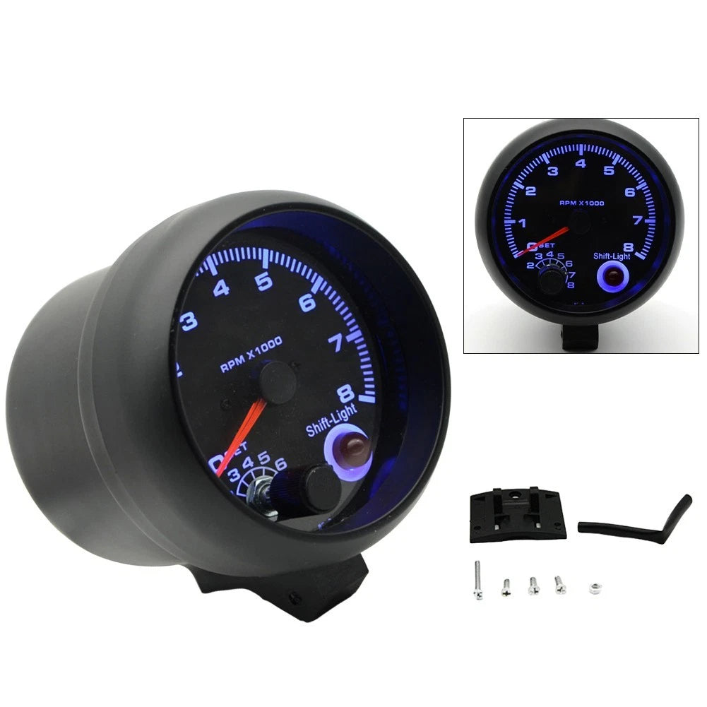 Tachometer for 12V Vehicles (Black Shell Design)
