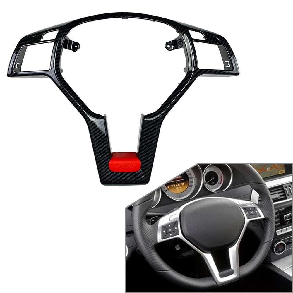 Steering Wheel Frame Trim Cover Carbon for Mercedes A C E SLK CLA CLS GLA (2010–2023)