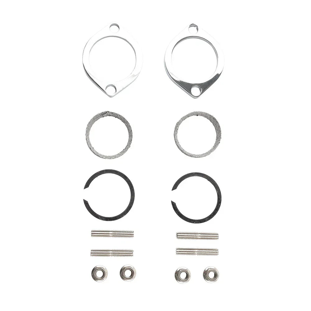 Exhaust Flange Install Kit  Flanges Gaskets Nuts Washers for Harley Big Twin