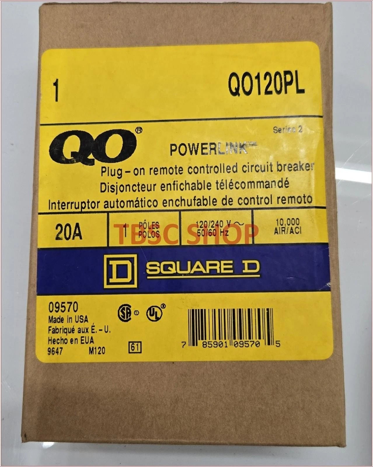 Square D 20 Amp Powerlink Circuit Breaker QO120PL for 120/240VAC (1 Pole)