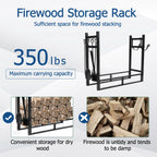 34" Firewood Log Rack for Indoor/Outdoor Storage - Heavy Duty Steel