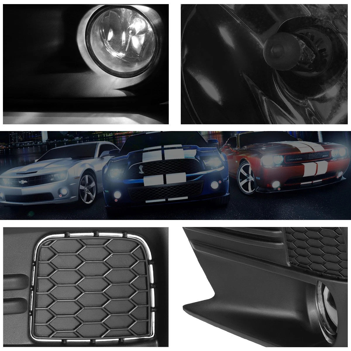 2X Lift-Off Rear Quarter Side Window Louvers for Mustang Coupe (2015–2018)