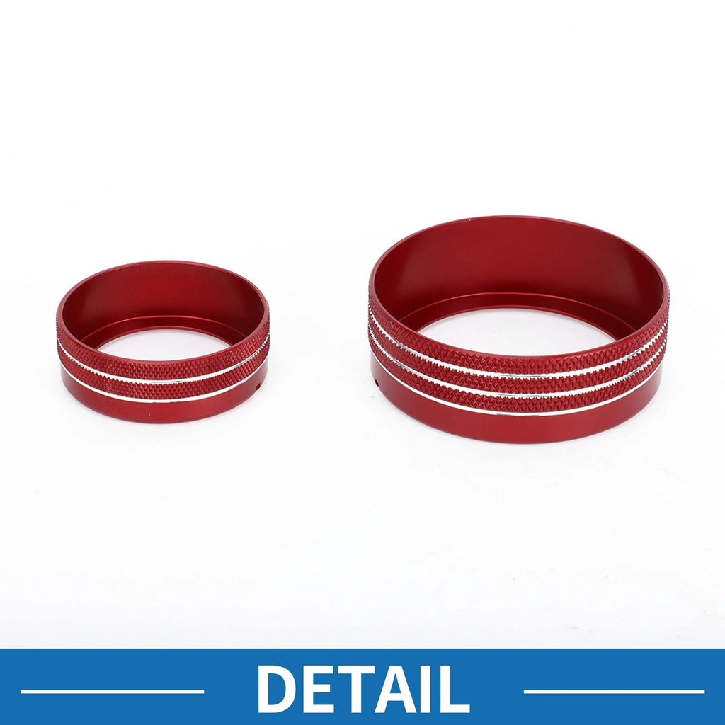 Set of 3 AC climate heater switch knob cover rings for Kia Soul (2009–2013) Red