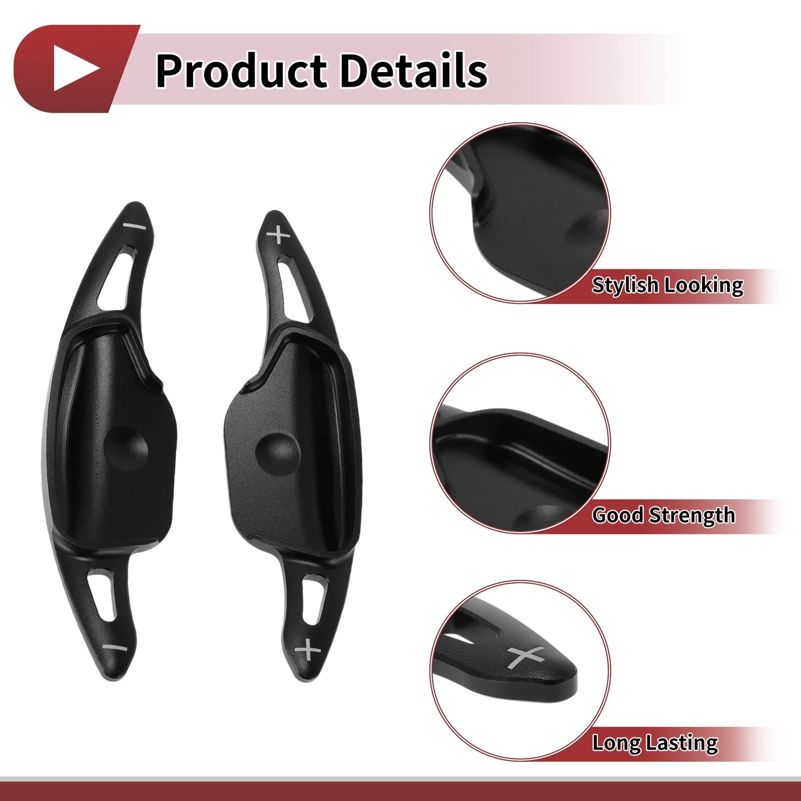 Set of 2 Black Aluminum Alloy Steering Wheel Paddles for Kia Sorento (2018)