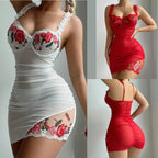 Lace Splicing Nightwear with Flower Design for Women (Home Relaxation)