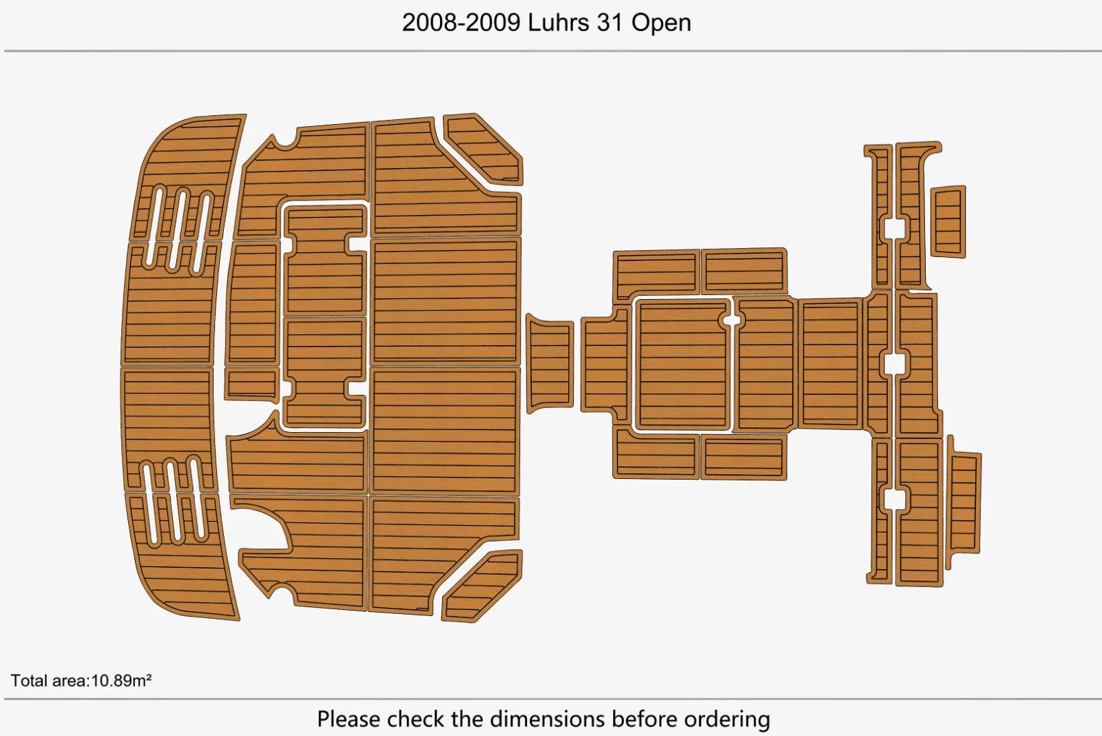 EVA Pads for Luhrs 31 Open (2008) - Foam Teak Deck Flooring