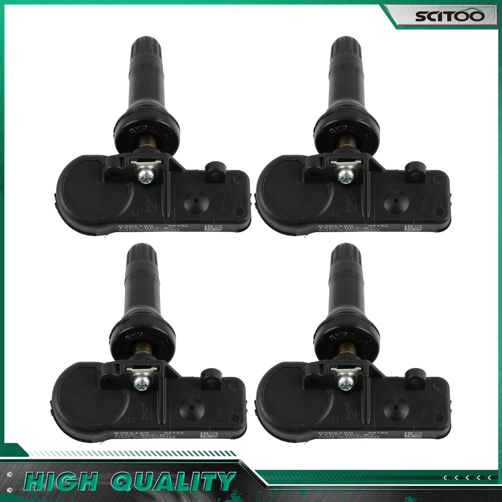 Set of 4 Tire Pressure Sensors TPMS for Jeep Wrangler Grand Cherokee Challenger