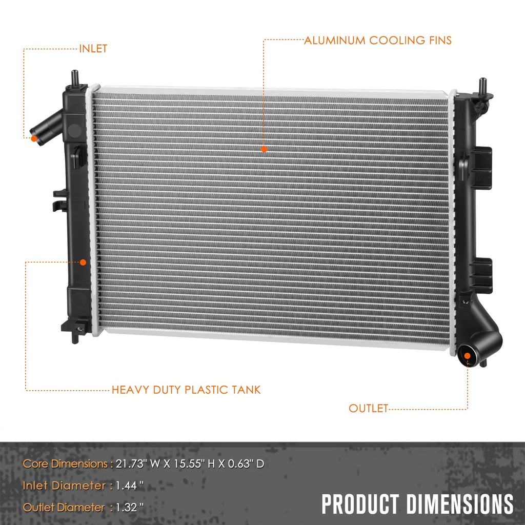 Aluminum Radiator DPI-13374 for Elantra/Forte Koup/Soul (2012–2016)