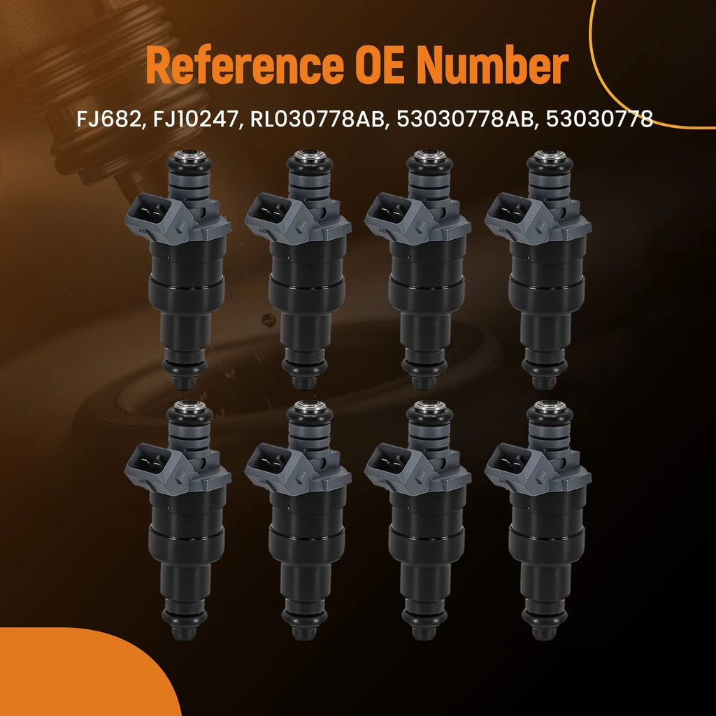 Set of 8 Fuel Injectors for Jeep Cherokee/Wrangler (1996–2002)