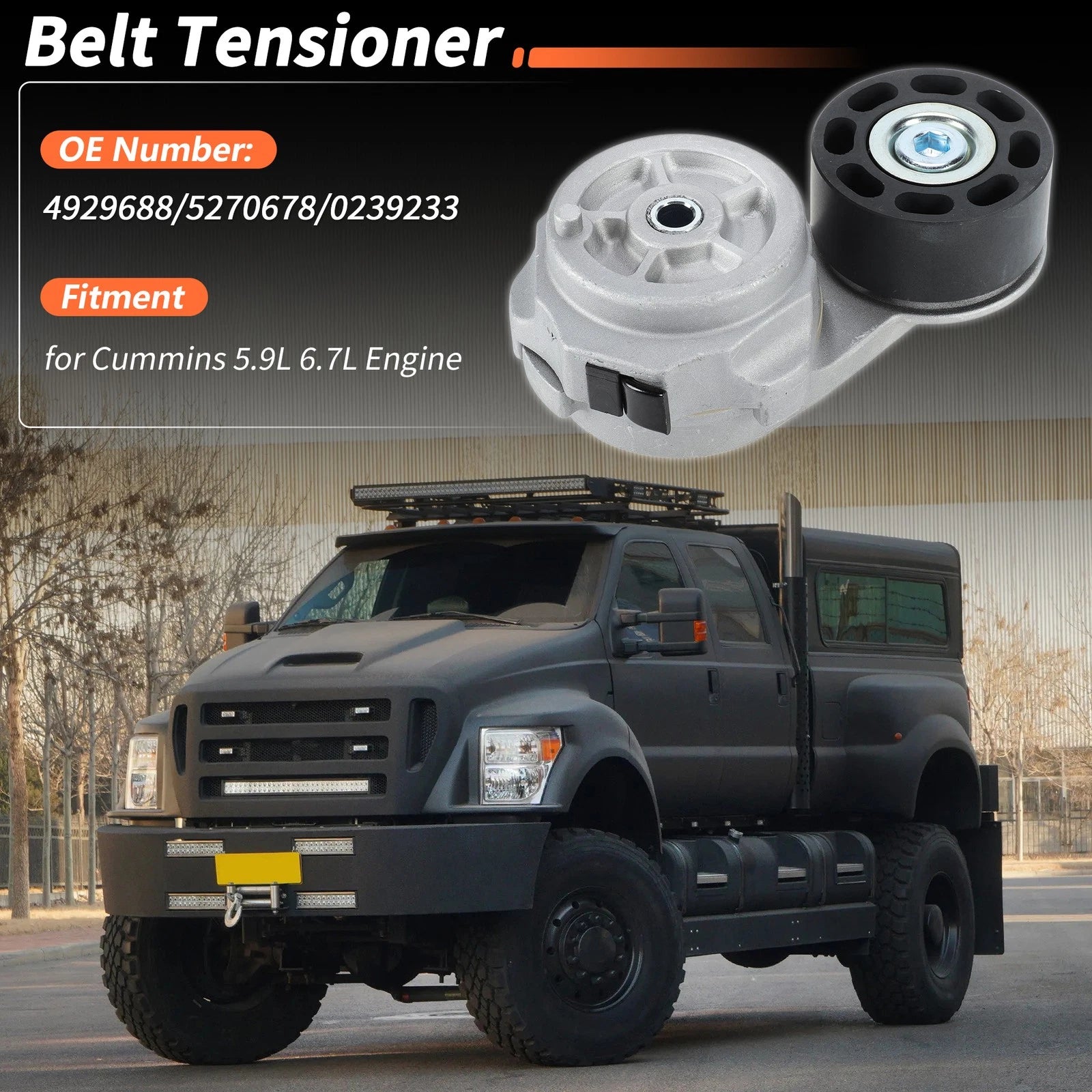 Drive Belt Tensioner Pulley for Ford F650 F750 Freightliner B2 M2 (No.4929688)