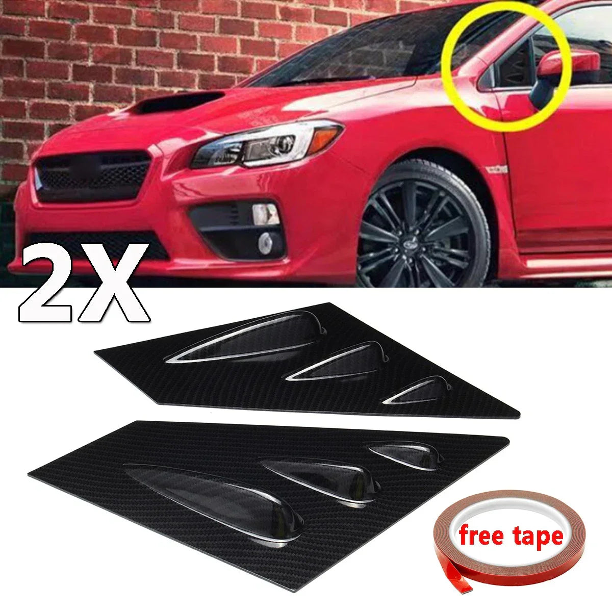 Front Side Window Louver Scoop Cover for Subaru WRX STI (2015–2018)
