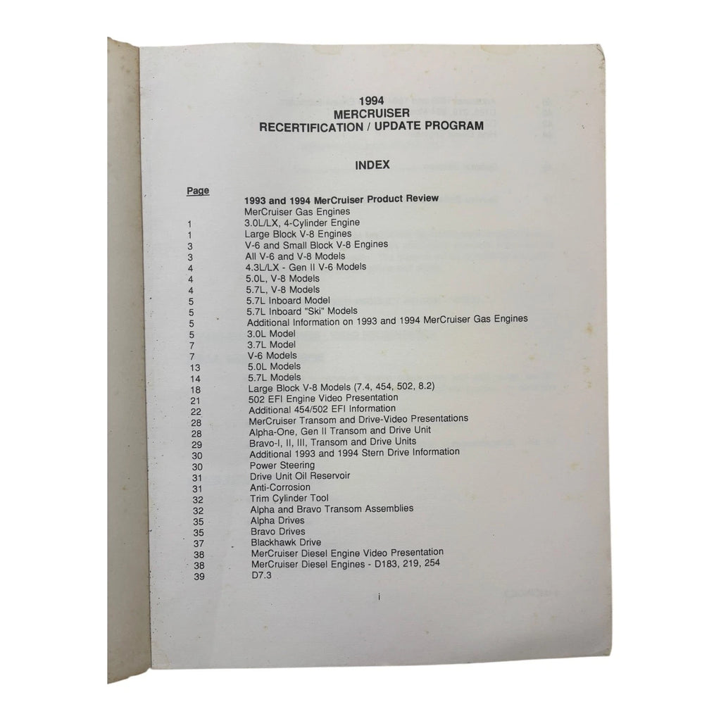 Mercury Marine MC1293 Service Manual for Mercury Marine (1994)