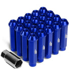 20Pcs J2 7075 Forged Aluminum M12x1.5 Open-End Lug Nut Set w/Adapter Blue