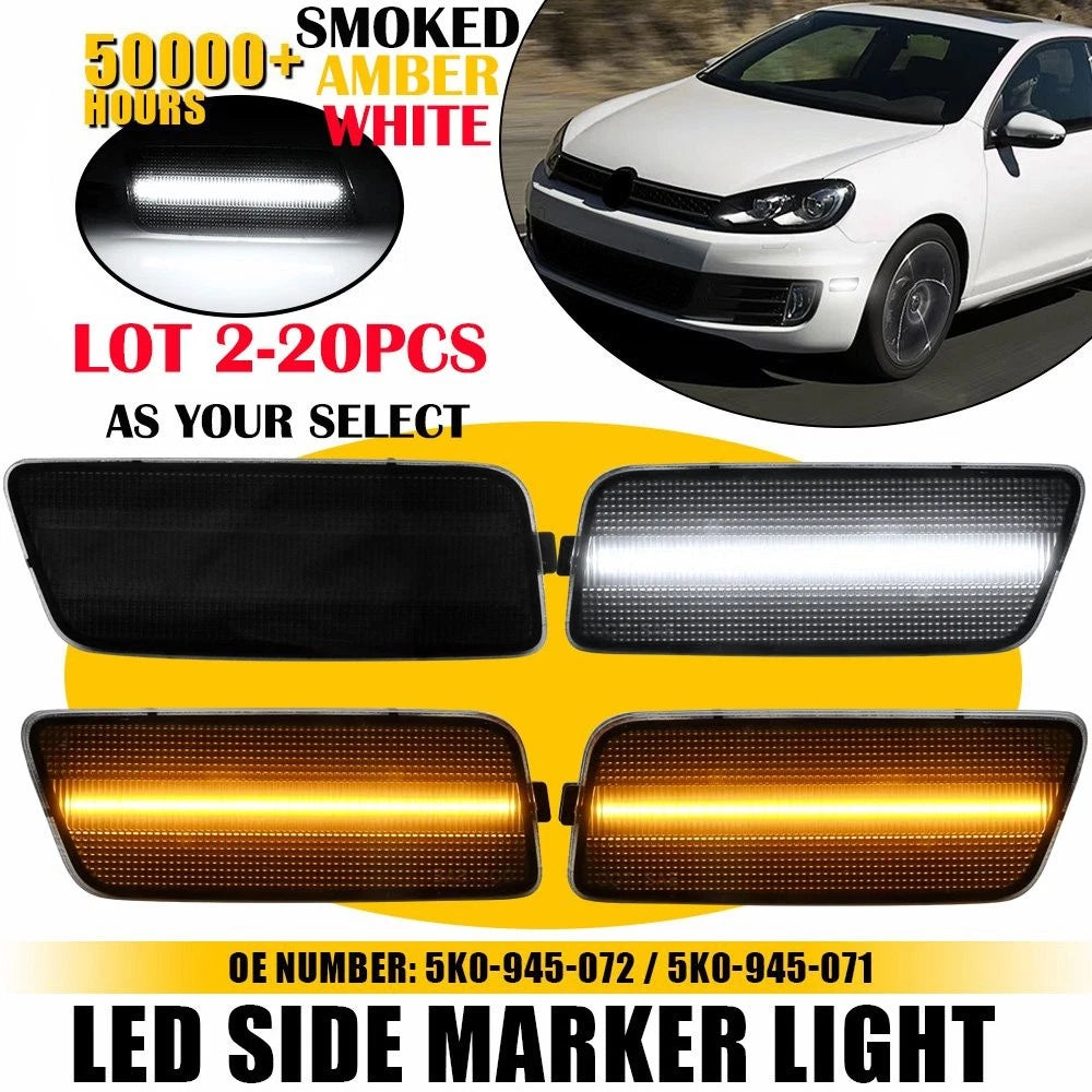 2X LED Bumper Side Marker Light for Volkswagen MK6 GTI (2010–2014) LH & RH