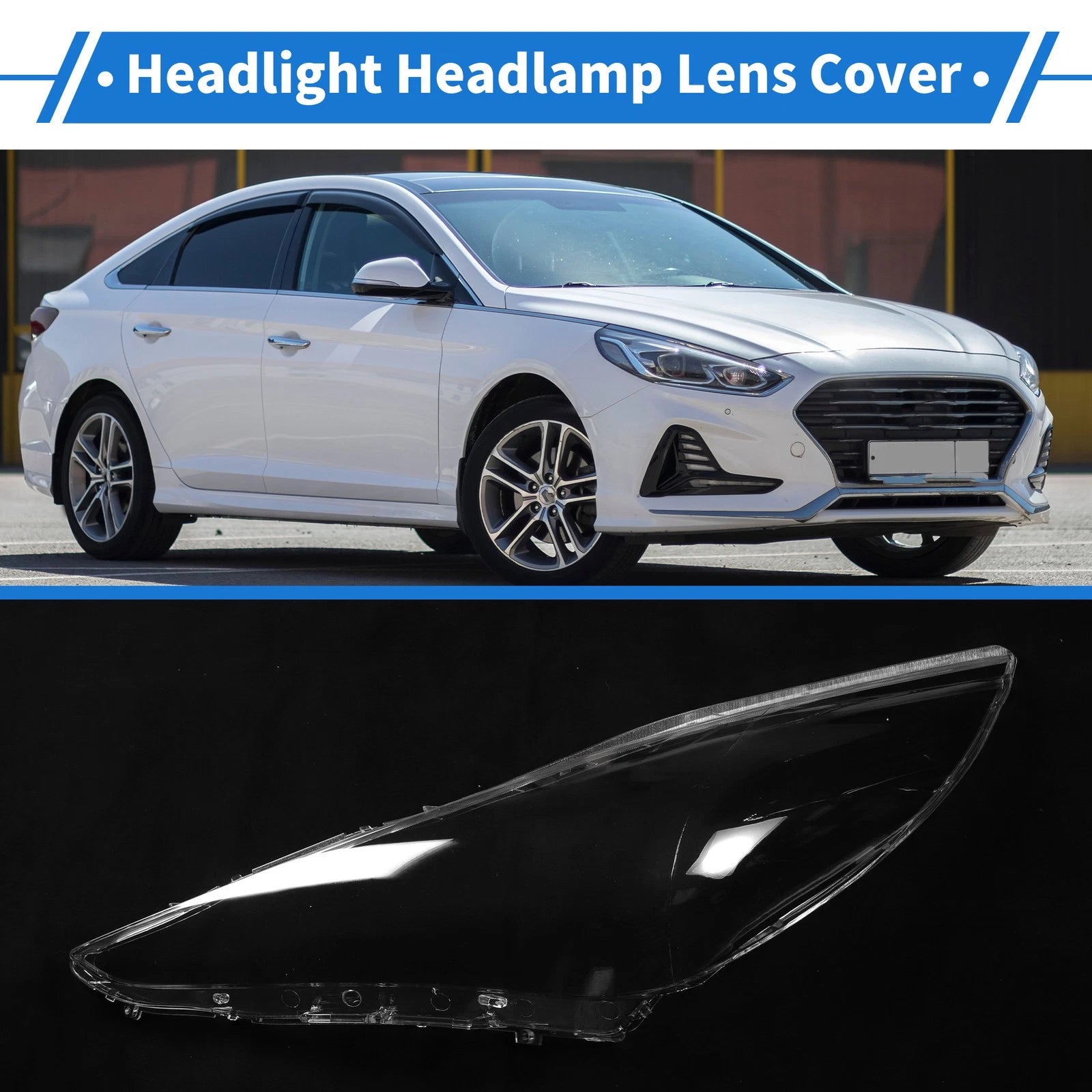 Headlight Lens Cover for Hyundai Sonata (2011–2014) PC Clear