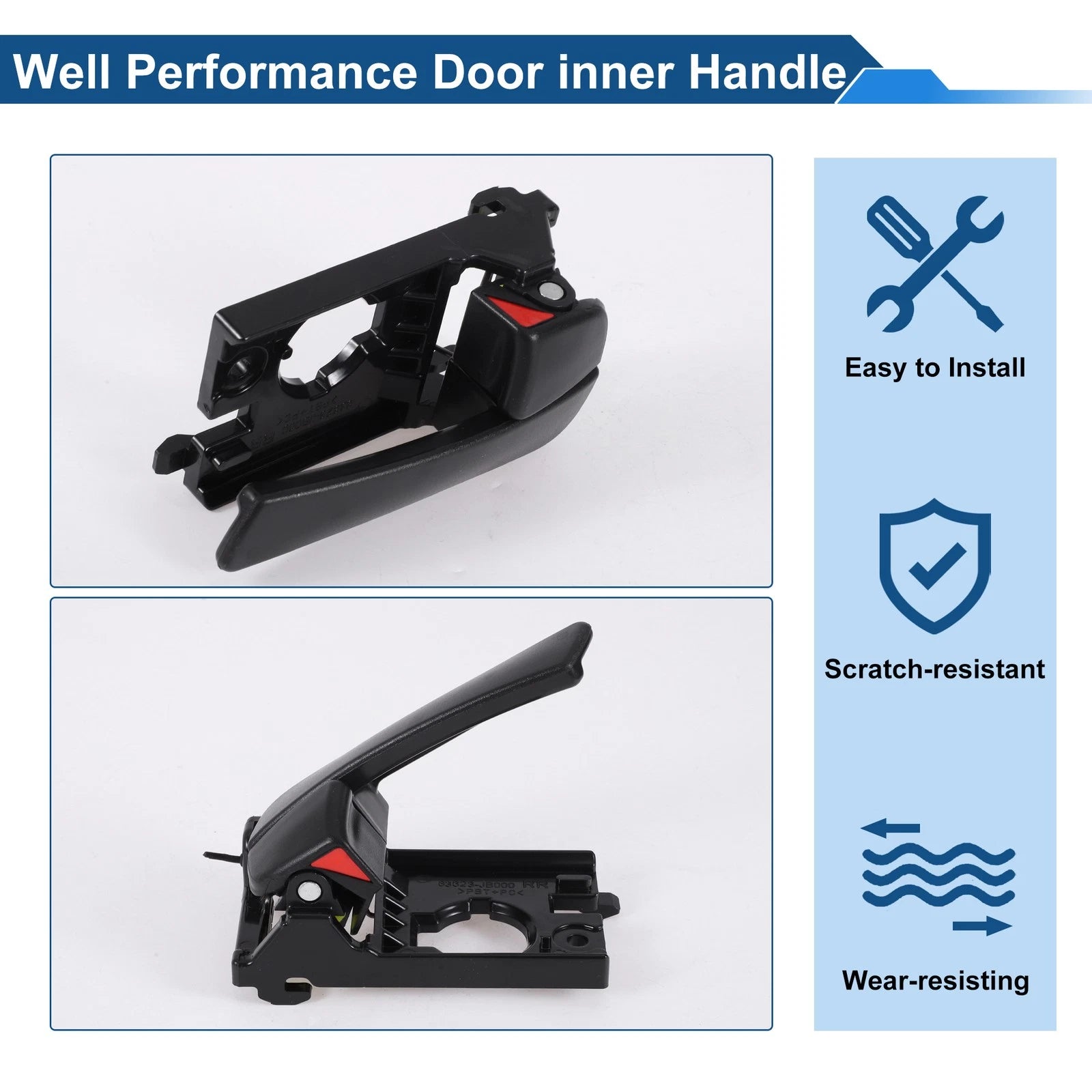 Rear Right Passenger Side Interior Door Handle for Kia Rio (2012–2017) No. 836201G000
